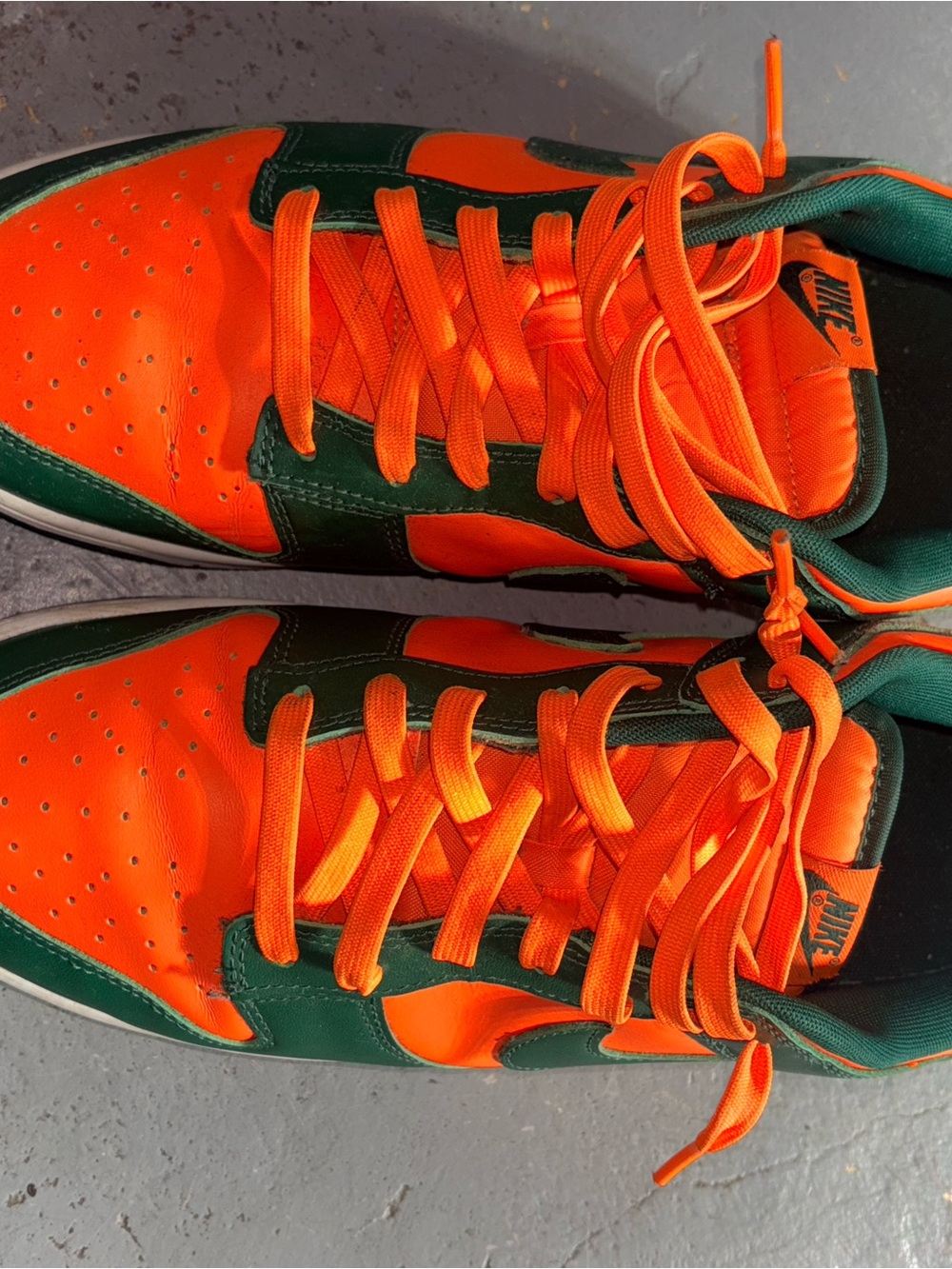 Nike Kids Orange and Dark Green Low-Top Sneakers
